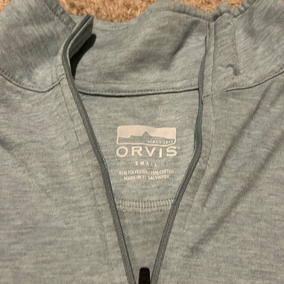 Orvis Light Blue Quarter-Zip Pullover - Picture 2 of 3